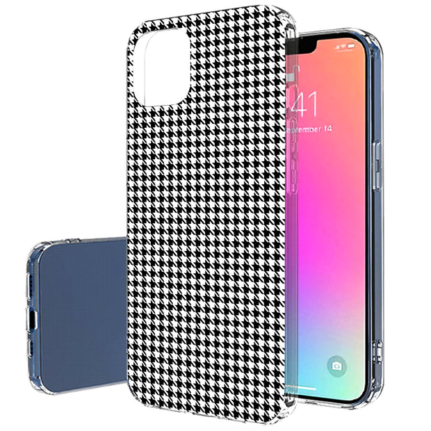 Black Gingham Print Slim Cover For Apple iPhone  (16,15,14,13,12, SE, Pro, Max, Plus), Print in USA