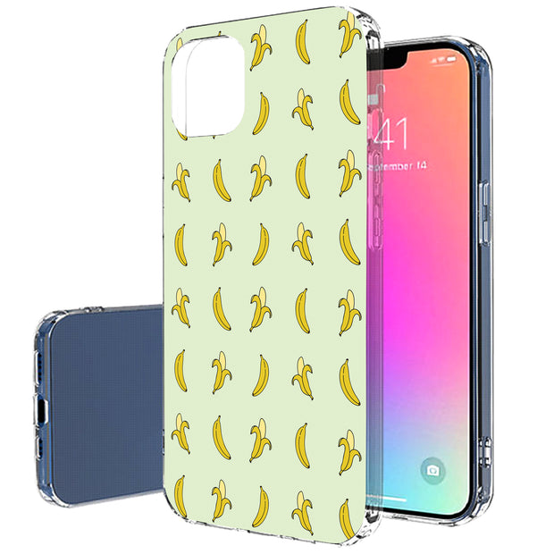 Cute Bananas Print Slim Cover For Apple iPhone  (16,15,14,13,12, SE, Pro, Max, Plus), Print in USA