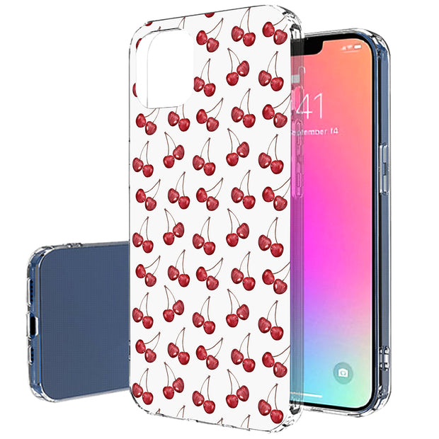 Cherries Print Slim Cover For Apple iPhone  (16,15,14,13,12, SE, Pro, Max, Plus), Print in USA