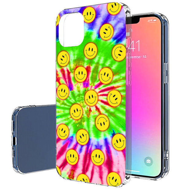 Tie Dye Smile Print Slim Cover For Apple iPhone  (16,15,14,13,12, SE, Pro, Max, Plus), Print in USA