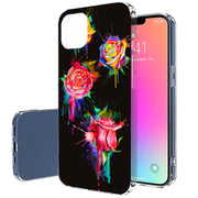 Watercolor Rose Print Slim Cover For Apple iPhone  (16,15,14,13,12, SE, Pro, Max, Plus), Print in USA