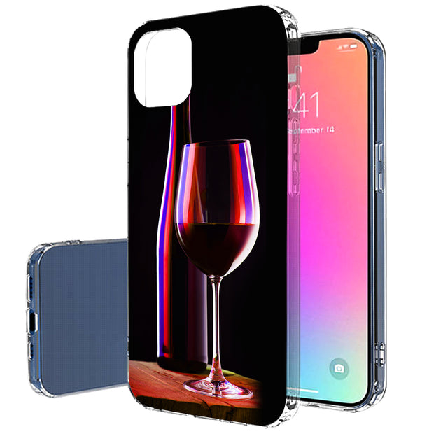 Red Wine Glass Print Slim Cover For Apple iPhone  (16,15,14,13,12, SE, Pro, Max, Plus), Print in USA