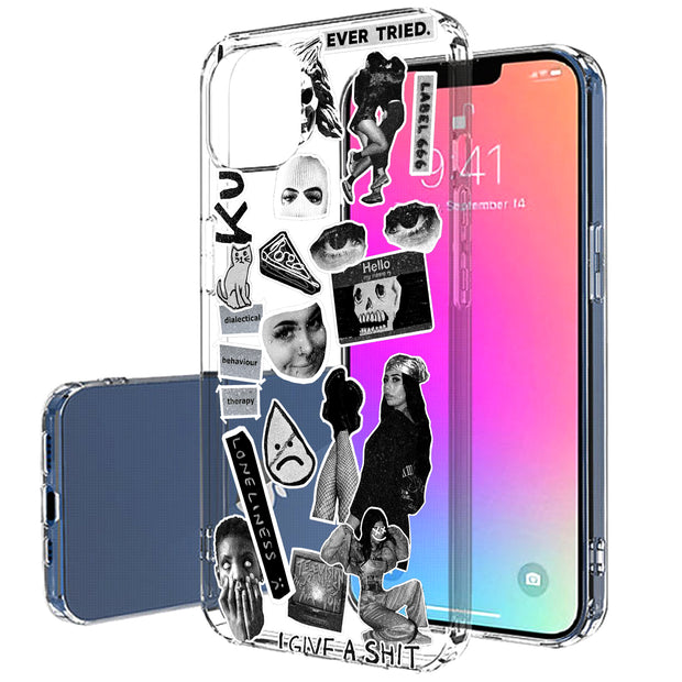 Grunge Collage5 Print Slim Cover For Apple iPhone  (16,15,14,13,12, SE, Pro, Max, Plus), Print in USA