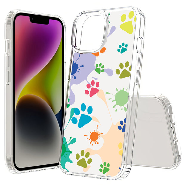 Paw Color  Print Slim Cover For Apple iPhone  (16,15,14,13,12, SE, Pro, Max, Plus), Print in USA