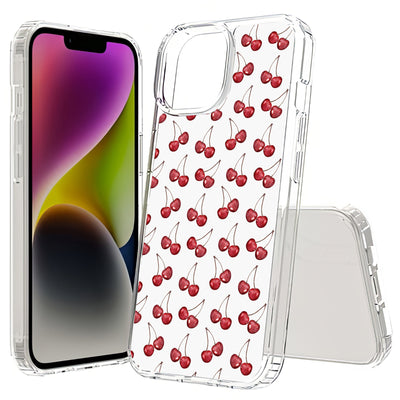 Cherries Print Slim Cover For Apple iPhone  (16,15,14,13,12, SE, Pro, Max, Plus), Print in USA