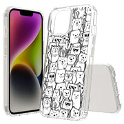 Comic Cat Print Slim Cover For Apple iPhone  (16,15,14,13,12, SE, Pro, Max, Plus), Print in USA