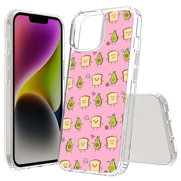 Pink Avocado Print Slim Cover For Apple iPhone  (16,15,14,13,12, SE, Pro, Max, Plus), Print in USA