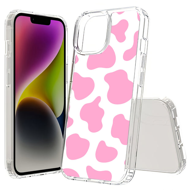 Cow Shape Pink Print Slim Cover For Apple iPhone  (16,15,14,13,12, SE, Pro, Max, Plus), Print in USA