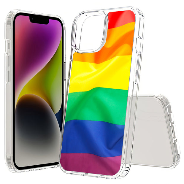 Rainbow LGBTQ Print Slim Cover For Apple iPhone  (16,15,14,13,12, SE, Pro, Max, Plus), Print in USA