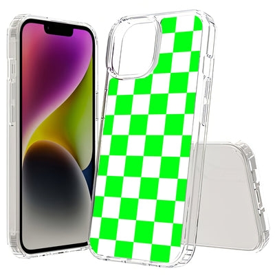 Bright Checker Print Slim Cover For Apple iPhone  (16,15,14,13,12, SE, Pro, Max, Plus), Print in USA