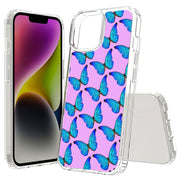 Blue Butterfly Print Slim Cover For Apple iPhone  (16,15,14,13,12, SE, Pro, Max, Plus), Print in USA