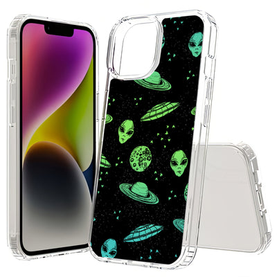 Space Alien Print Slim Cover For Apple iPhone  (16,15,14,13,12, SE, Pro, Max, Plus), Print in USA