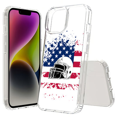 USA Flag Helmet Print Slim Cover For Apple iPhone  (16,15,14,13,12, SE, Pro, Max, Plus), Print in USA