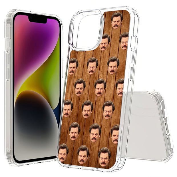 Ron Swanson Print Slim Cover For Apple iPhone  (16,15,14,13,12, SE, Pro, Max, Plus), Print in USA