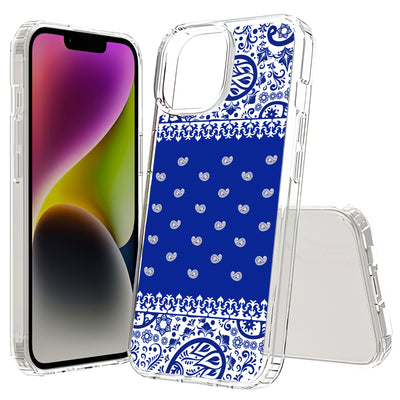 Paisley Blue Print Slim Cover For Apple iPhone  (16,15,14,13,12, SE, Pro, Max, Plus), Print in USA