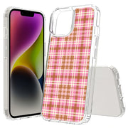 Plaid Grid Line Print Slim Cover For Apple iPhone  (16,15,14,13,12, SE, Pro, Max, Plus), Print in USA