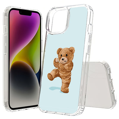 Teddy Fight Print Slim Cover For Apple iPhone  (16,15,14,13,12, SE, Pro, Max, Plus), Print in USA