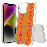 Purple Grn Vine Print Slim Cover For Apple iPhone  (16,15,14,13,12, SE, Pro, Max, Plus), Print in USA