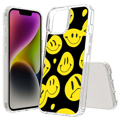 Smiley Face Print Slim Cover For Apple iPhone  (16,15,14,13,12, SE, Pro, Max, Plus), Print in USA