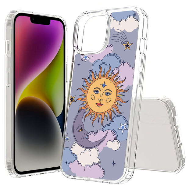 Sun Moon Stars Print Slim Cover For Apple iPhone  (16,15,14,13,12, SE, Pro, Max, Plus), Print in USA