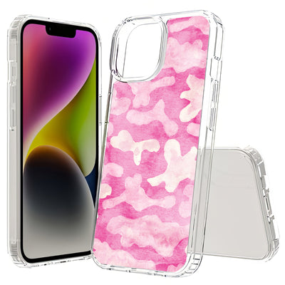 Girly Camo Pink Print Slim Cover For Apple iPhone  (16,15,14,13,12, SE, Pro, Max, Plus), Print in USA