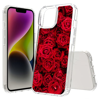 Red Rose Bush Print Slim Cover For Apple iPhone  (16,15,14,13,12, SE, Pro, Max, Plus), Print in USA