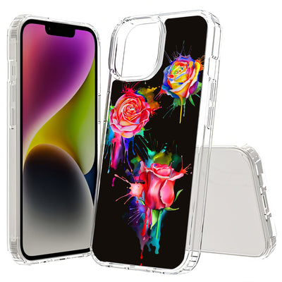 Watercolor Rose Print Slim Cover For Apple iPhone  (16,15,14,13,12, SE, Pro, Max, Plus), Print in USA