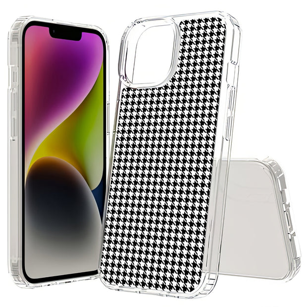 Black Gingham Print Slim Cover For Apple iPhone  (16,15,14,13,12, SE, Pro, Max, Plus), Print in USA