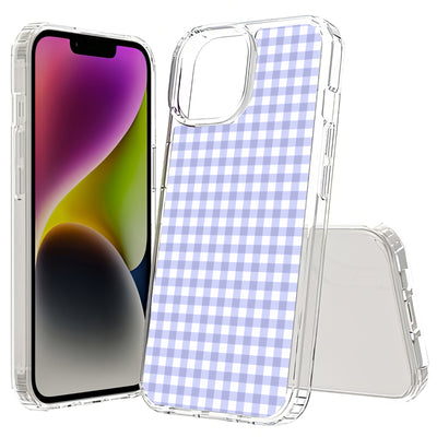 Blue Gingham Print Slim Cover For Apple iPhone  (16,15,14,13,12, SE, Pro, Max, Plus), Print in USA