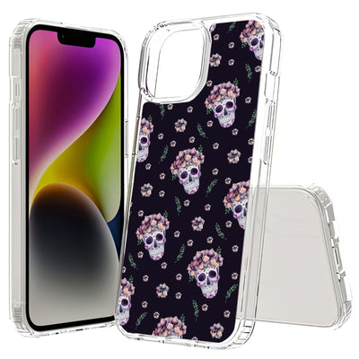 Skull Floral 1 Print Slim Cover For Apple iPhone  (16,15,14,13,12, SE, Pro, Max, Plus), Print in USA