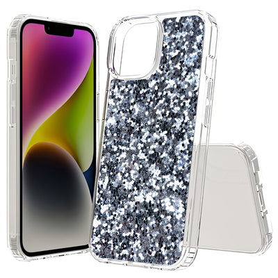 Silver Sparkles Print Slim Cover For Apple iPhone  (16,15,14,13,12, SE, Pro, Max, Plus), Print in USA