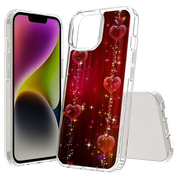 Shinny Hearts Print Slim Cover For Apple iPhone  (16,15,14,13,12, SE, Pro, Max, Plus), Print in USA