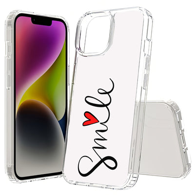 Smile Red Heart Print Slim Cover For Apple iPhone  (16,15,14,13,12, SE, Pro, Max, Plus), Print in USA