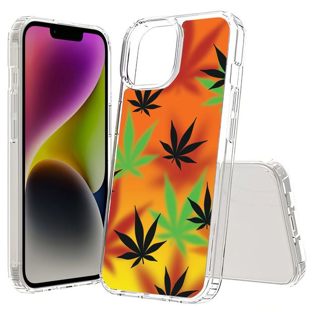 Color Marijuana Print Slim Cover For Apple iPhone  (16,15,14,13,12, SE, Pro, Max, Plus), Print in USA