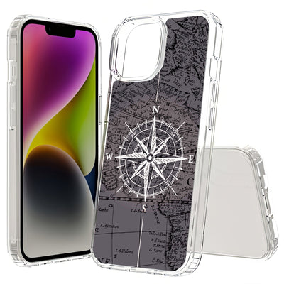 Map Compass Print Slim Cover For Apple iPhone  (16,15,14,13,12, SE, Pro, Max, Plus), Print in USA