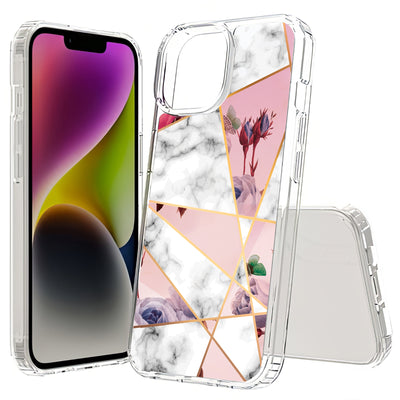 Marble Flower Print Slim Cover For Apple iPhone  (16,15,14,13,12, SE, Pro, Max, Plus), Print in USA