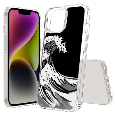 Japanese Waves Print Slim Cover For Apple iPhone  (16,15,14,13,12, SE, Pro, Max, Plus), Print in USA