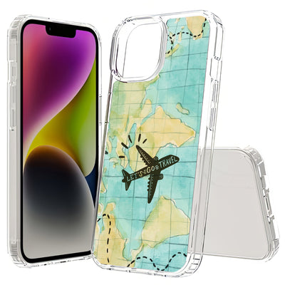 Travel World Print Slim Cover For Apple iPhone  (16,15,14,13,12, SE, Pro, Max, Plus), Print in USA