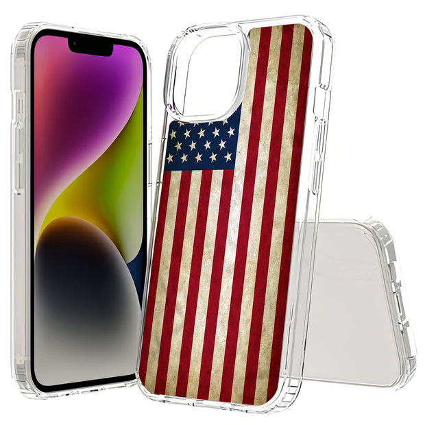 American Flag Print Slim Cover For Apple iPhone  (16,15,14,13,12, SE, Pro, Max, Plus), Print in USA