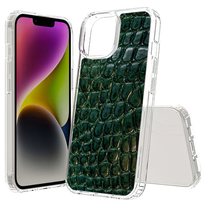 Green Alligator Print Slim Cover For Apple iPhone  (16,15,14,13,12, SE, Pro, Max, Plus), Print in USA