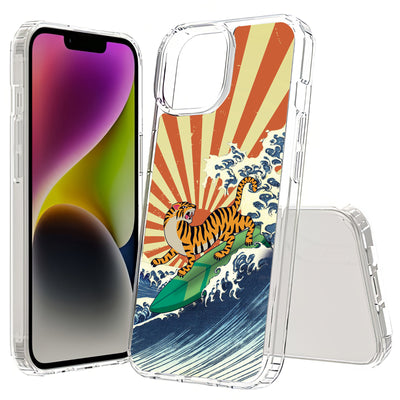 Japanese Tiger Print Slim Cover For Apple iPhone  (16,15,14,13,12, SE, Pro, Max, Plus), Print in USA