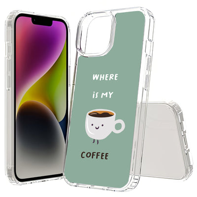 Where My Coffee Print Slim Cover For Apple iPhone  (16,15,14,13,12, SE, Pro, Max, Plus), Print in USA