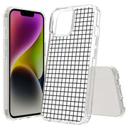 Blk White Grid Print Slim Cover For Apple iPhone  (16,15,14,13,12, SE, Pro, Max, Plus), Print in USA