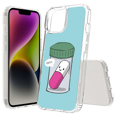 Pill Say Chill Print Slim Cover For Apple iPhone  (16,15,14,13,12, SE, Pro, Max, Plus), Print in USA