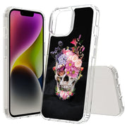 Flower Skull Print Slim Cover For Apple iPhone  (16,15,14,13,12, SE, Pro, Max, Plus), Print in USA