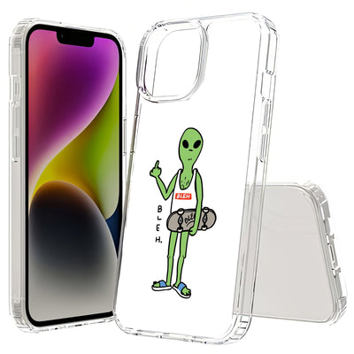 Bleh Alien Wht Print Slim Cover For Apple iPhone  (16,15,14,13,12, SE, Pro, Max, Plus), Print in USA