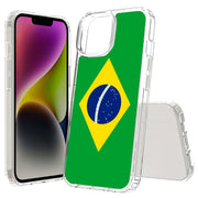 Flag Brazil Print Slim Cover For Apple iPhone  (16,15,14,13,12, SE, Pro, Max, Plus), Print in USA