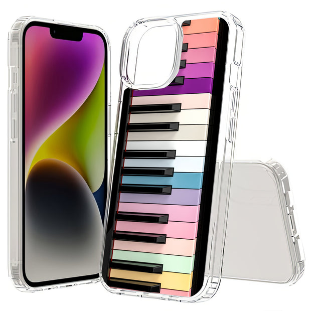 Rainbow Piano Print Slim Cover For Apple iPhone  (16,15,14,13,12, SE, Pro, Max, Plus), Print in USA