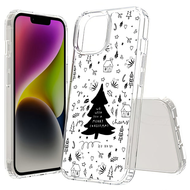 Wish You A Xmas Print Slim Cover For Apple iPhone  (16,15,14,13,12, SE, Pro, Max, Plus), Print in USA