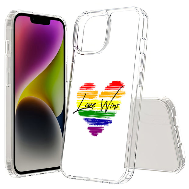 Rainbow Love 2 Print Slim Cover For Apple iPhone  (16,15,14,13,12, SE, Pro, Max, Plus), Print in USA